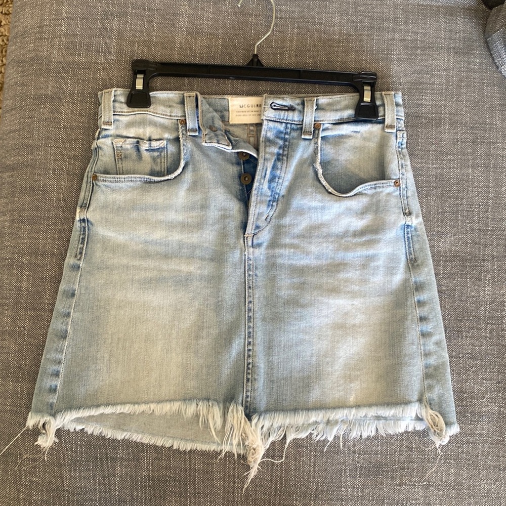 Vintage washed denim mini skirt. Sample. Size 25. McGuire Denim.